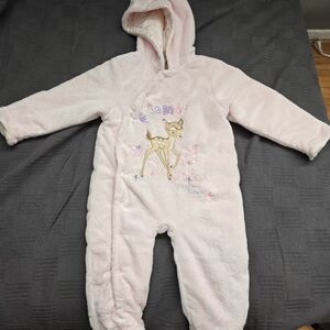 Pink Bambi Hooded Toddler Onesie